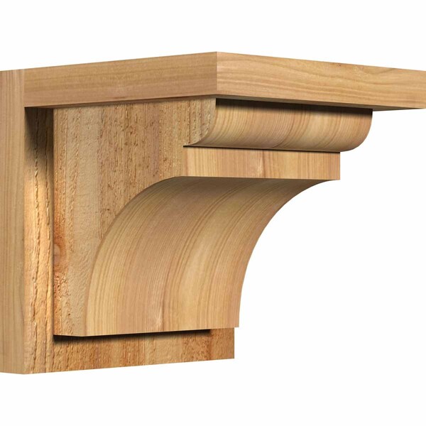 Ekena Millwork Yorktown Rough Sawn Corbel w/Backplate, Western Red Cedar, 8"W x 8"D x 8"H COR08X08X08YOR01RWR - main